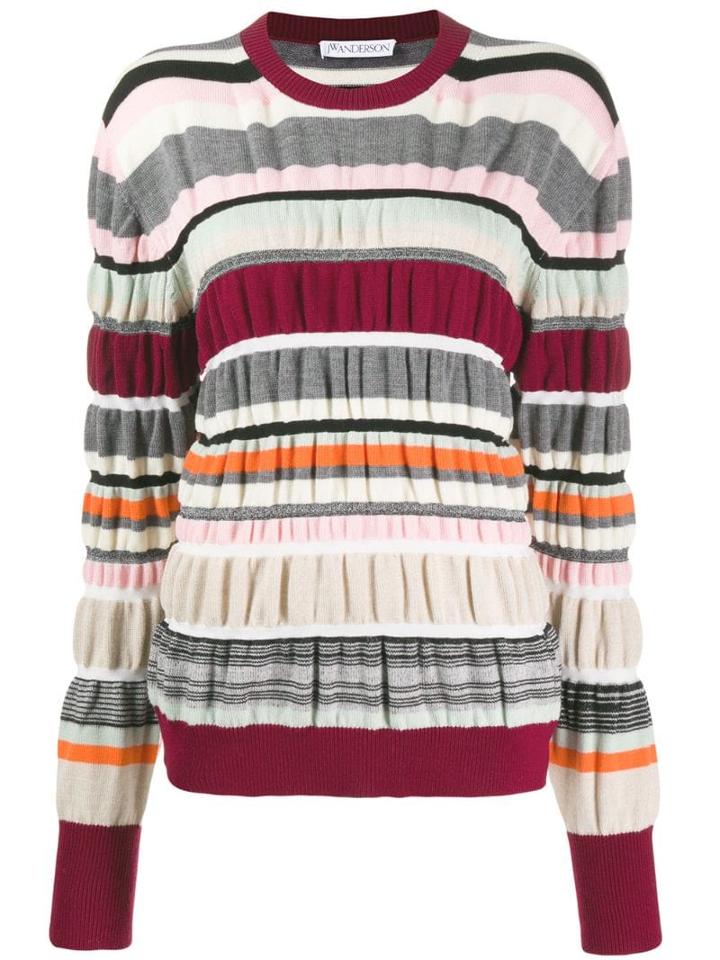 Jw Anderson Stripe Ruched Jumper - Brown