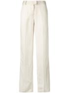Wide Leg Trousers - Women - Linen/flax/viscose - 40, Nude/neutrals, Linen/flax/viscose, Armani Jeans