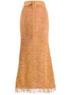 Nanushka Loose Knit A-line Skirt - Orange