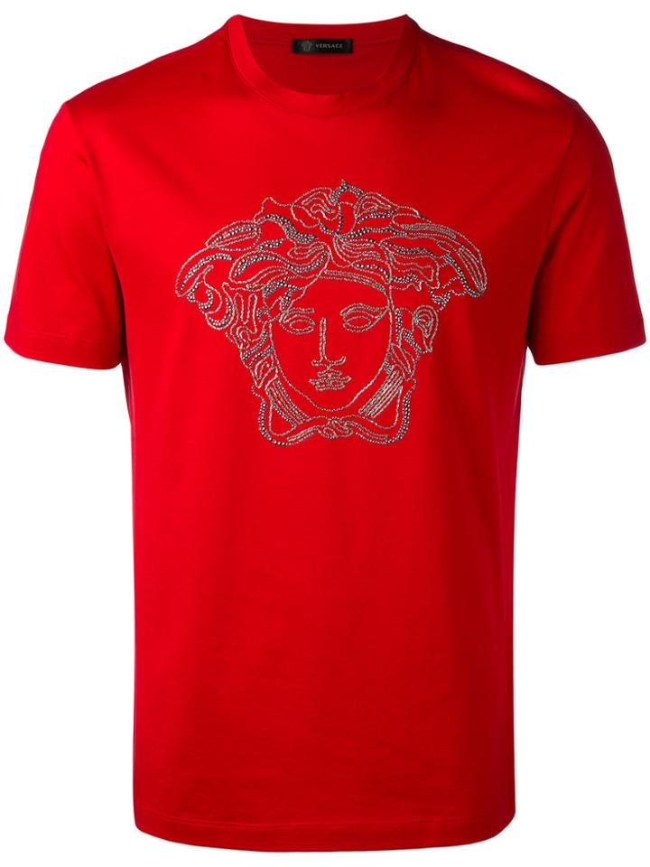 Versace Medusa Head Swarovski T-shirt - Red