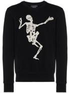 Alexander Mcqueen Dancing Skeleton Embroidered Cotton Sweatshirt -