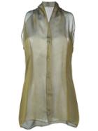 Romeo Gigli Vintage Sleeveless Shirt, Women's, Size: 46, Yellow/orange