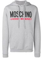 Moschino Logo Printed Hoodie - Grey