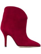 Paris Texas Suede Ankle Boots - Red