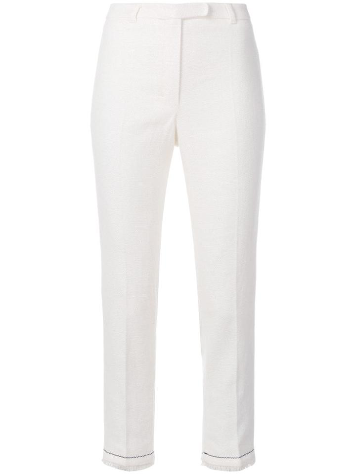 's Max Mara Embroidered Raw Hem Trousers - Neutrals