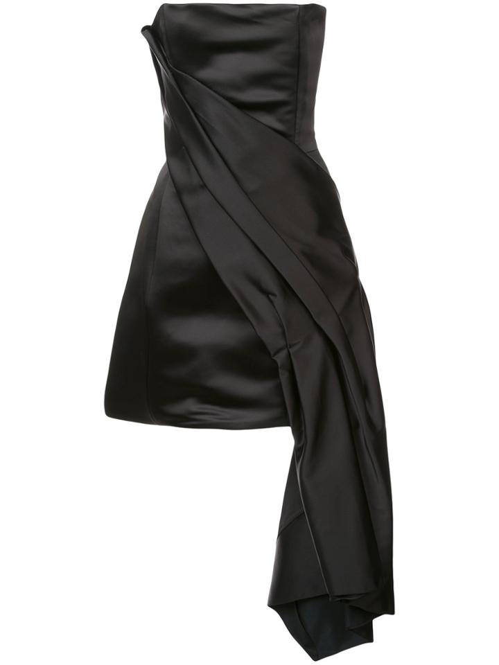 Halpern Strapless Asymmetric Bodice - Black