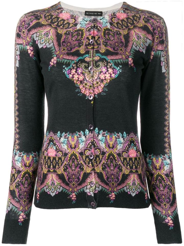 Etro Paisley Pattern Cardigan - Black