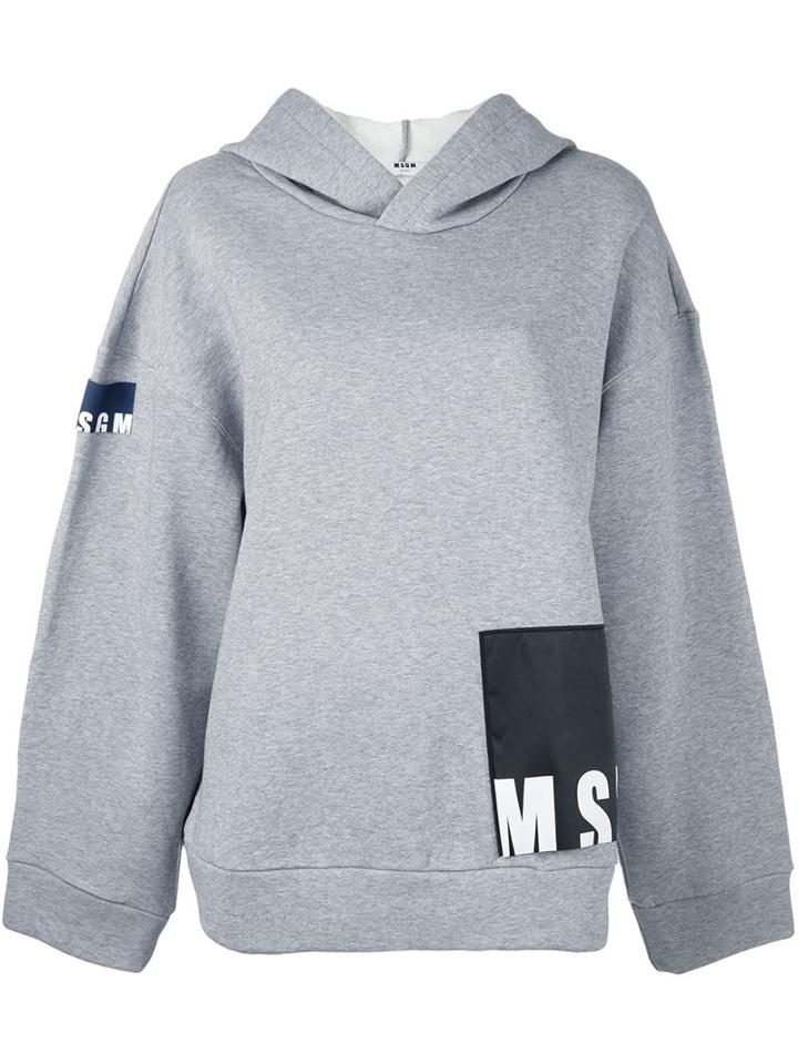 Msgm Logo Print Hoodie