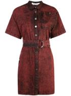 Proenza Schouler Pswl Crinkled Cotton Belted Dress - Red
