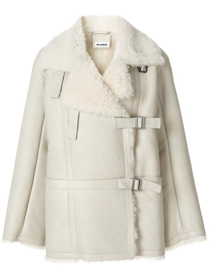 Jil Sander Dushamble Shearling Jacket - White