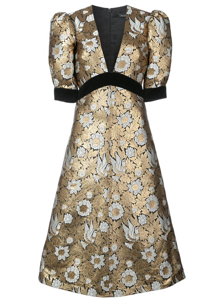 Jill Stuart Floral Print V-neck Dress - Yellow & Orange