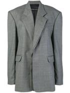 Y / Project Checked Layered Oversized Blazer - Grey