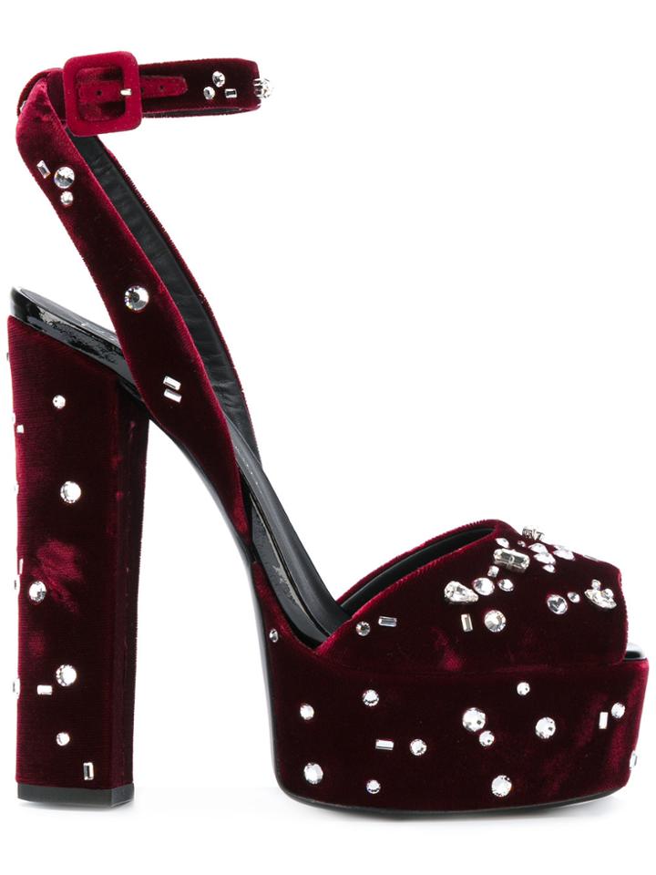 Giuseppe Zanotti Design Dazzling Betty Platform Sandals - Red