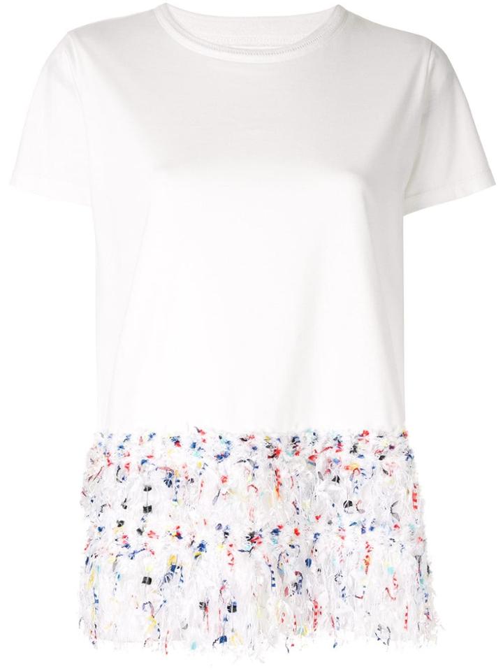 Coohem Fringed Hem T-shirt - White