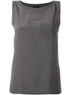 Joseph Chest Pocket Tank Top, Women's, Size: 44, Grey, Silk