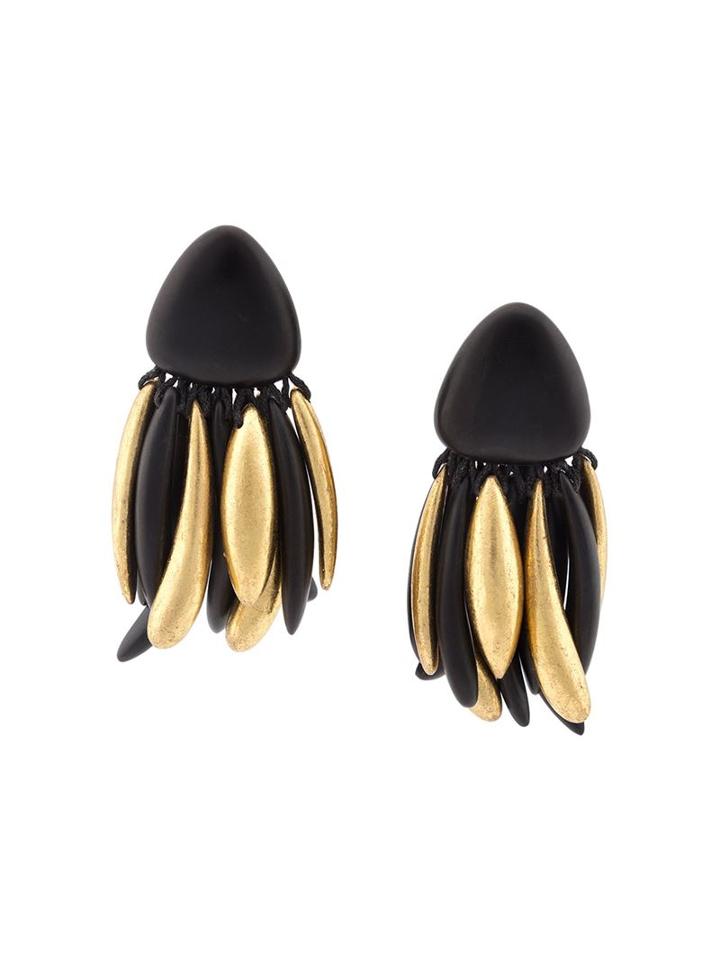Monies Long Bead Tassel Clip-on Earrings