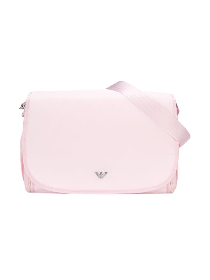 Armani Junior Logo Plaque Changing Bag - Pink & Purple