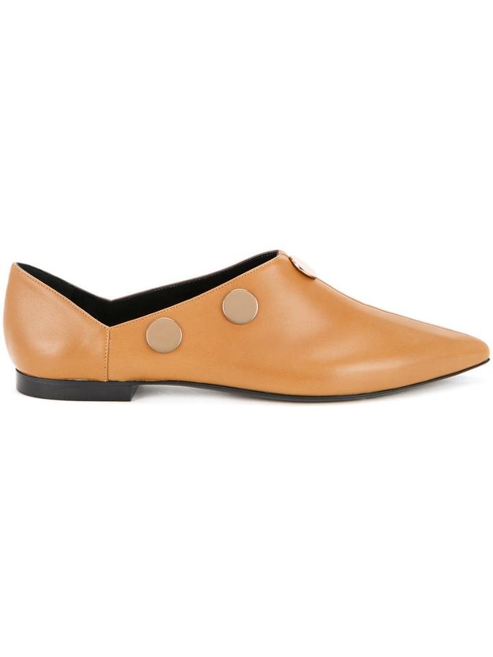 Pierre Hardy Penny Pointed Toe Loafers - Brown