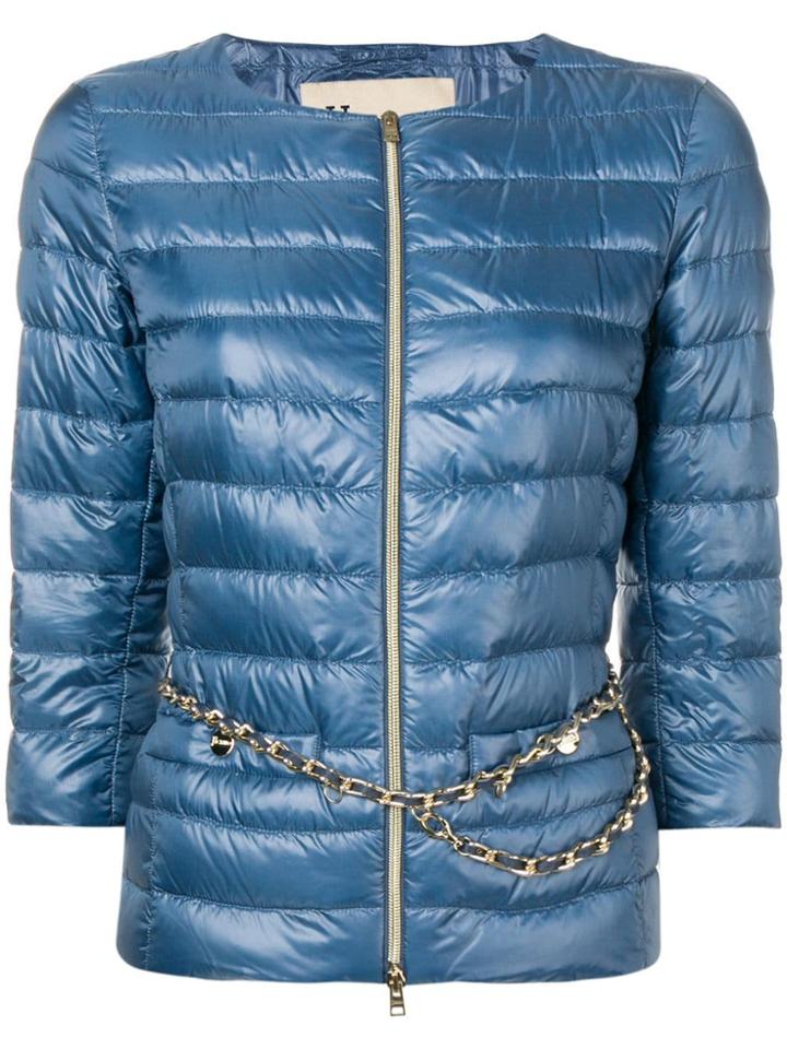 Herno Padded Jacket With Belt - Blue