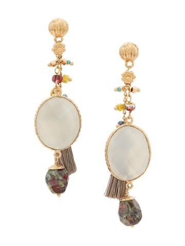 Gas Bijoux Serti Pondicherie Beaded Earrings - White