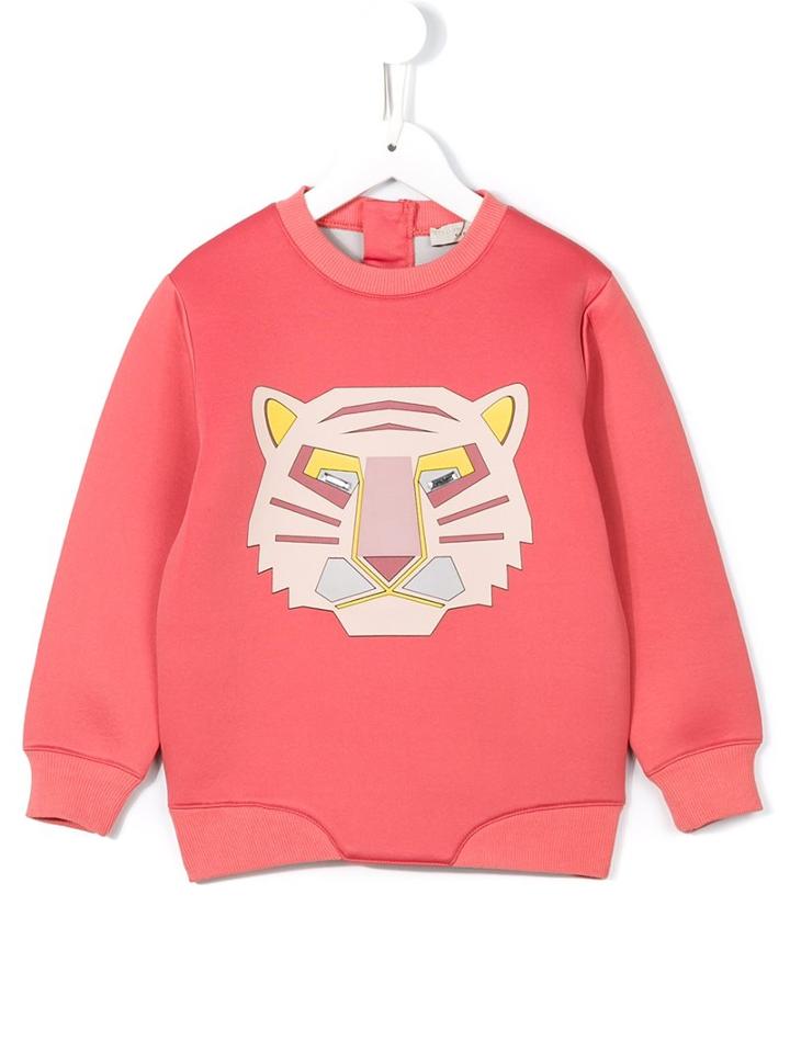 Stella Mccartney Kids 'reeve' Tiger Print Sweatshirt, Girl's, Size: 6 Yrs, Yellow/orange