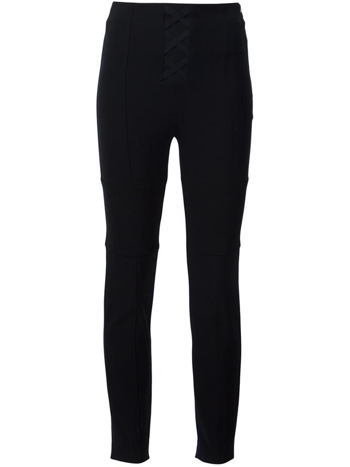 Neil Barrett - Criss-cross Front Skinny Trousers - Women - Polyester/polyurethane - 36, Black, Polyester/polyurethane