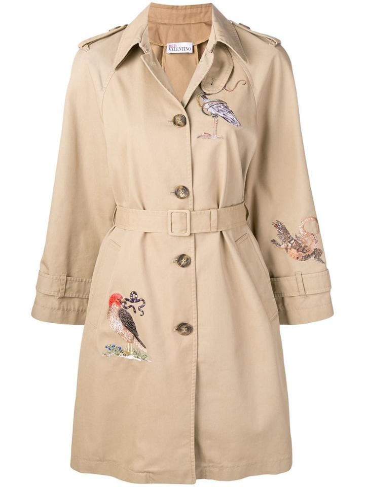 Red Valentino Red (v) Embroidered Trench Coat - Neutrals