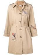 Red Valentino Red (v) Embroidered Trench Coat - Neutrals