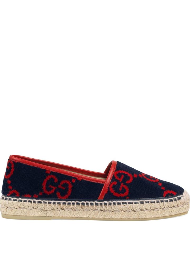 Gucci Gg Interlocking Logo Espadrilles - Blue