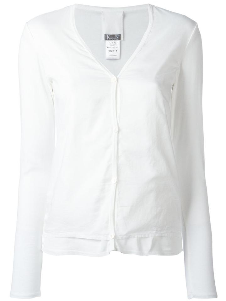 Kristensen Du Nord Cropped Sleeves Cardigan, Women's, Size: 1, White, Cotton