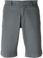 Fay Printed Chino Shorts, Men's, Size: 36, Grey, Cotton/spandex/elastane
