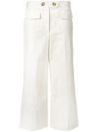 Red Valentino Wide-leg Cropped Trousers - White
