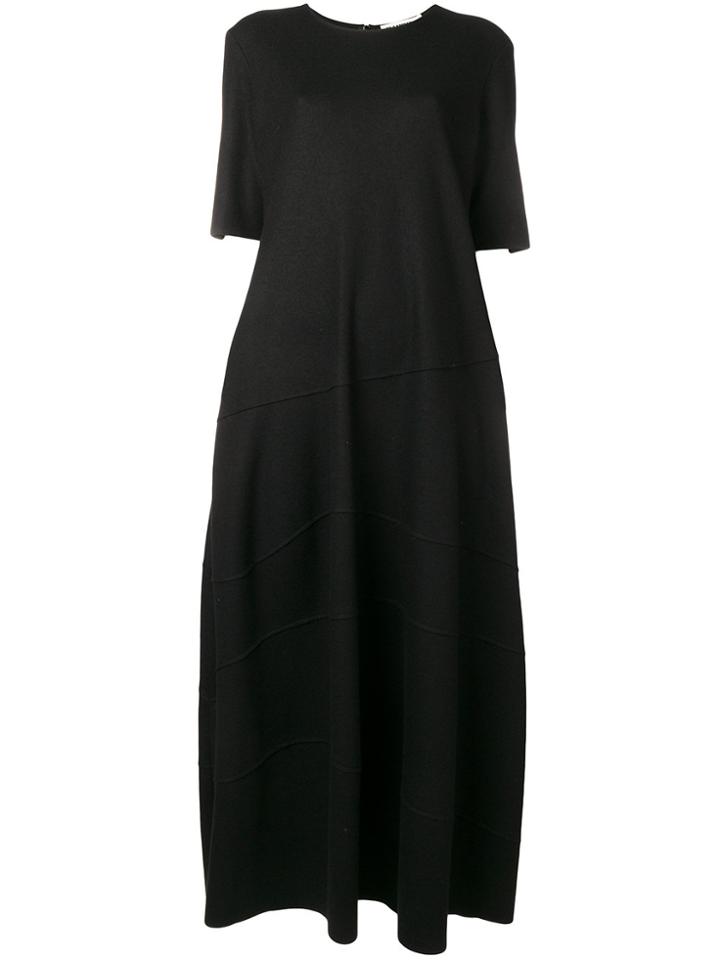 Jil Sander Raised Seam Shift Dress - Black