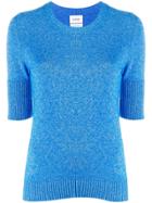 Barrie Knitted Plain T-shirt - Blue