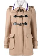 Miu Miu Short Duffle Coat, Women's, Size: 38, Brown, Calf Leather/viscose/virgin Wool
