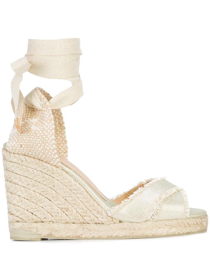 Castañer Ankle Tie Wedges - Nude & Neutrals