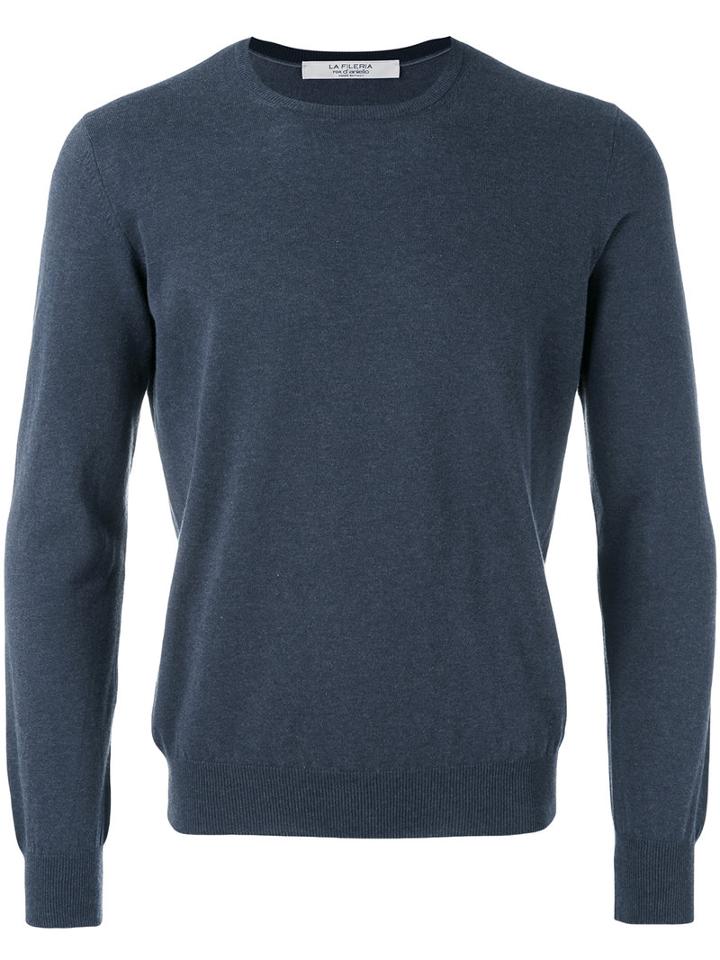 Crew-neck Jumper - Men - Cotton - 56, Blue, Cotton, La Fileria For D'aniello