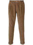 Berwich Corduroy Tapered Trousers - Brown