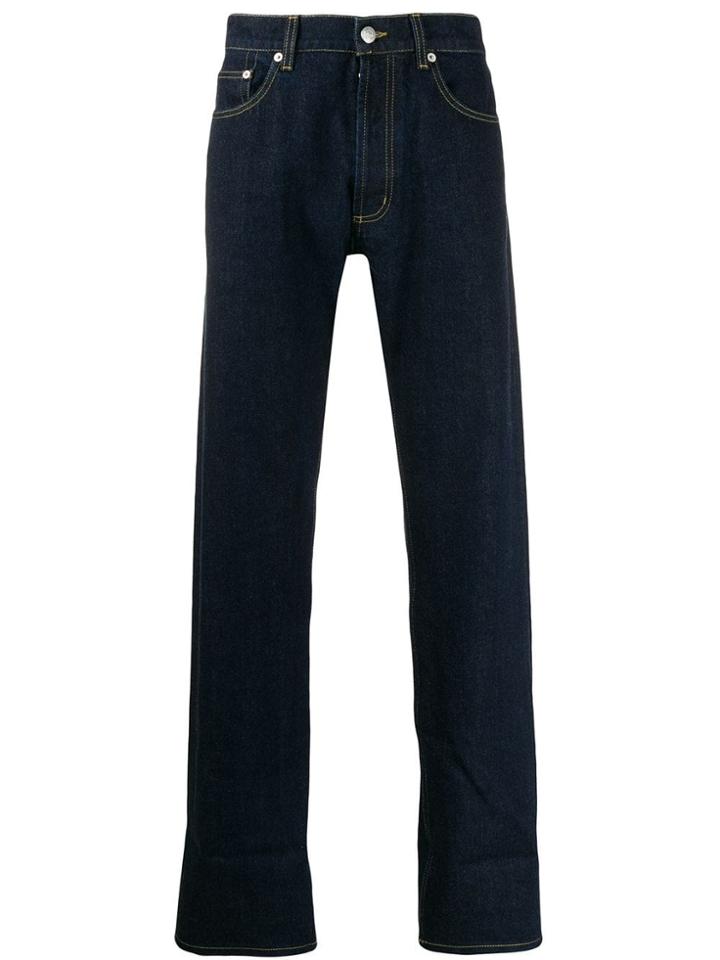 Alexander Mcqueen Turned Up Hem Jeans - Blue
