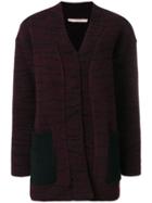 Ssheena Draped Long-sleeve Cardigan - Red