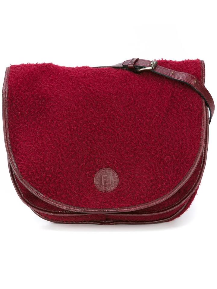 Fendi Vintage Saddle Crossbody Bag, Women's, Red