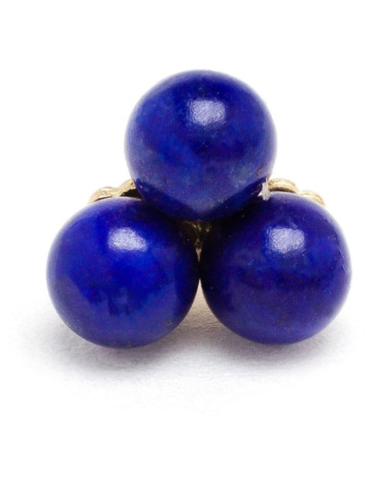 Yvonne Léon 18kt Gold And Lapis 'trilogie' Stud Earring