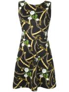 Liu Jo Belt And Chain Print Jersey Dress - Black