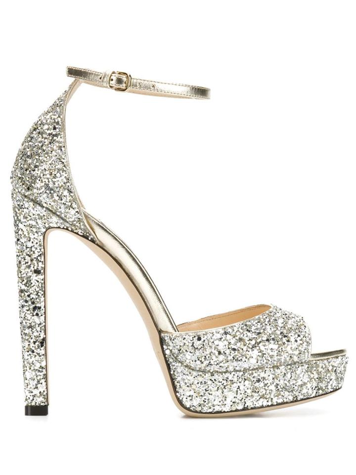 Jimmy Choo Pattie 130 Sandals - Silver