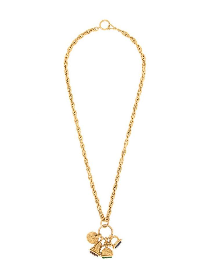 Chanel Pre-owned Cc Stone Charm Motif Chain - Multicolour