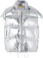 Push Button Metallic Puffer Vest
