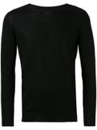 Boat Neck Longsleeved T-shirt - Men - Cotton - 50, Black, Cotton, Roberto Collina