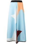I'm Isola Marras Geometric Print Skirt, Women's, Size: Small, Blue, Viscose/polyamide