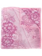Emanuel Ungaro - Floral Print Scarf - Women - Silk - One Size, Pink/purple, Silk