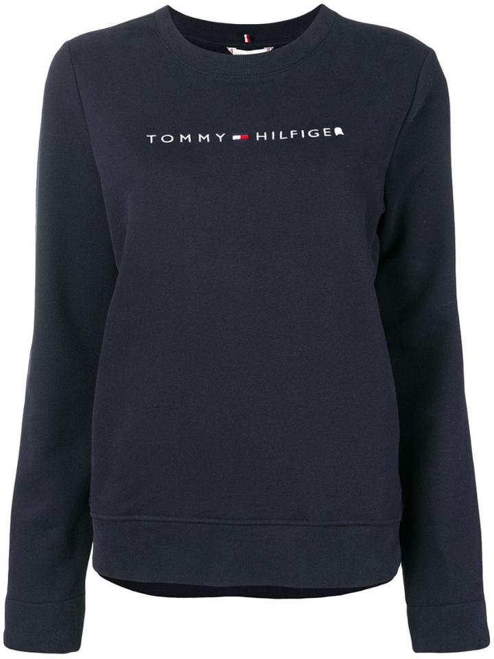 Tommy Hilfiger Logo Print Sweatshirt - Blue